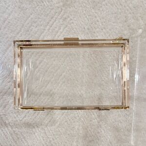 Women’s Acrylic Clear & Gold Clutch